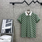 Gucci T-shirt Full Bloom Double G Small LOGO Printing POLO Short Sleeve Turn-down Collar Shirt Unisex Summer Loose Fit T Business Commuter Short Sleeve Shirt Plus Size