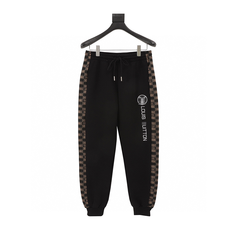 Louis Vuitton LV Sweatpants Side Stitching Chessboard Plaid Trousers for Men and Women