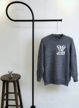 Louis Vuitton LV Sweater logo Jacquard Crew Neck Wool Knit Sweater Long Sleeve Pullover Thickened Lazy Style OS Loose Fit Jacket Unisex Top Versatile Casual Wearable Inside and Outside