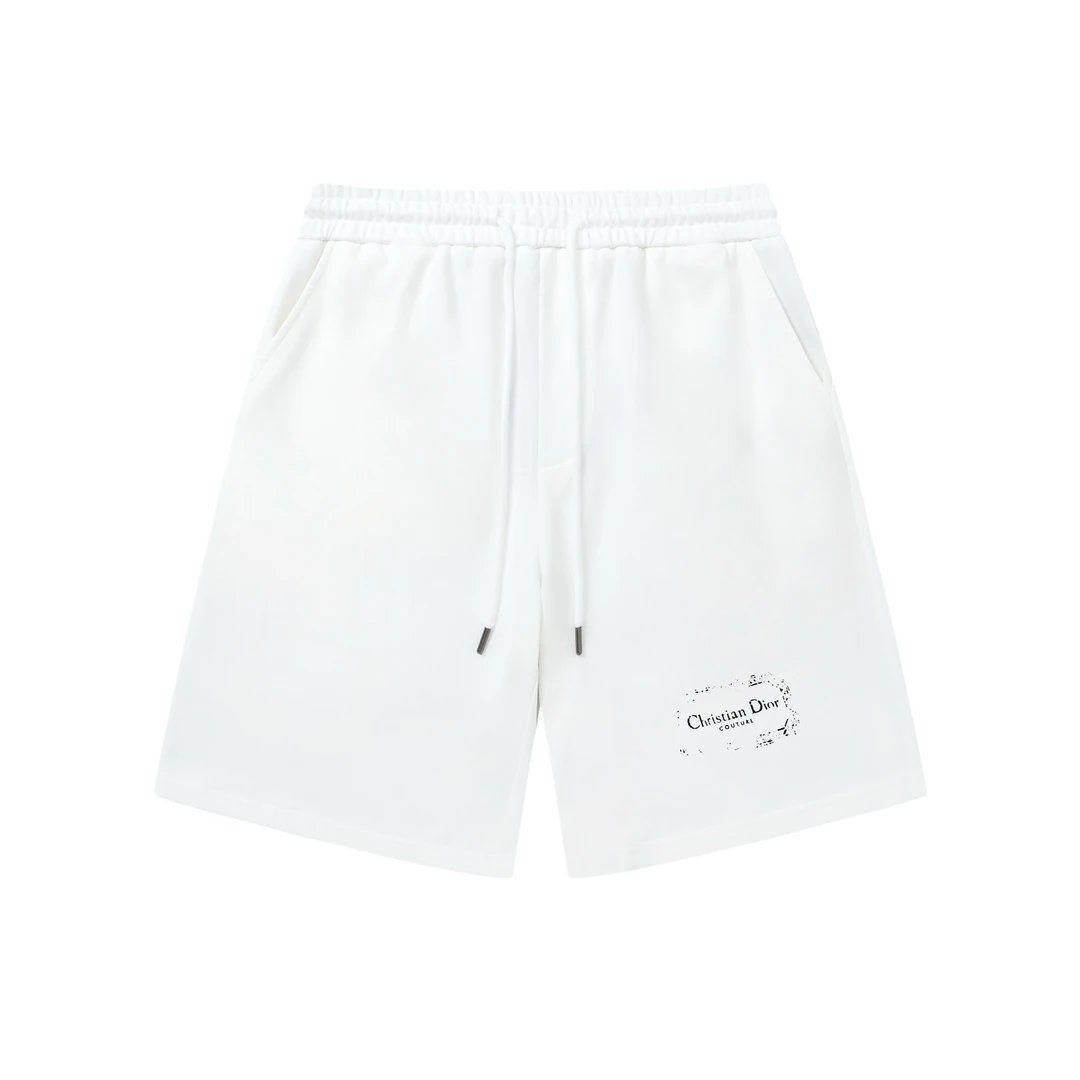Dior shorts Previous version CD Letter Printing logo Five-point Shorts25ss New Drawstring Casual Summer Pants American Style5Two-in-One Casual Sweatpants for Men and Women, Pure Cotton Joggers