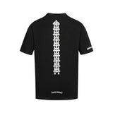 Chrome Hearts T-shirt Align the back upright logo round Neck Short Sleeve25ss New pure cotton T Unisex T-Shirt OS Drop Shoulder Loose Fit Base Shirt Top T-Shirt Short Sleeve