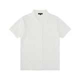 Louis Vuitton LV T-shirt Full-body Old Flower Letter Checkerboard Pattern logo Knitting POLO Shirt Lapel Short Sleeve25ss New Unisex Summer Loose Short Sleeve T Business Commuter Short Sleeve Shirt Plus Size T-Shirt