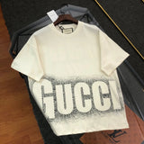 Gucci T-shirt Printing logo round Neck Short Sleeve25ss New Pure Cotton Unisex Style T Casual T-Shirt Base Layer Shirt OS Loose design