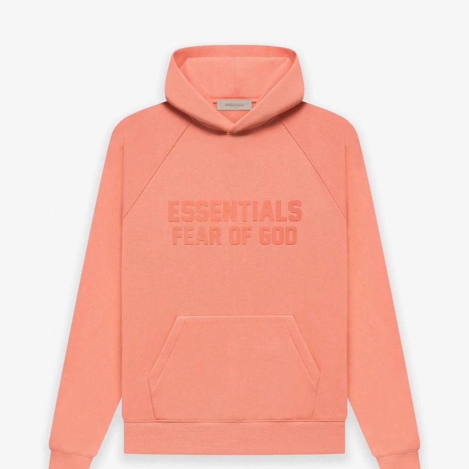 ESSENTIALS Hoodie Top Version Season 8 Multi-Line Flocking Printed Hoodie