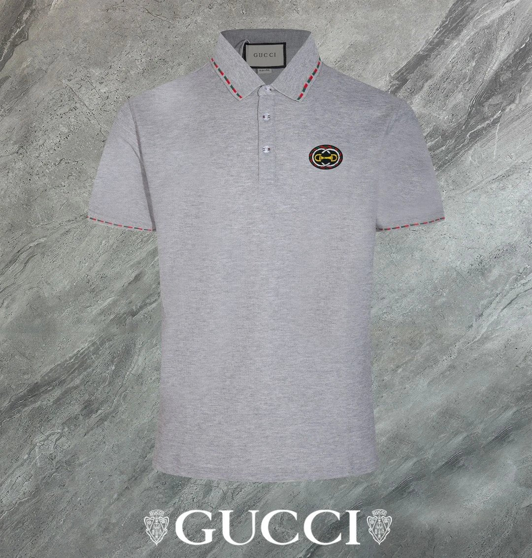 Gucci T-shirt Double-breasted G Letters logo Embroidery POLO Shirt Lapel Short Sleeve25ss New Unisex Summer Short Sleeve OS Loose T Business Half Sleeve Shirt Plus Size T-Shirt