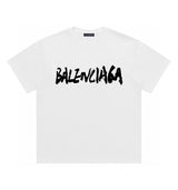 Balenciaga T-shirt Chest Calligraphy and Painting Print logo round Neck Short Sleeve25ss New Pure Cotton Unisex Style T T-shirt OS Loose Fit Base Shirt Top Half Sleeve T-Shirt
