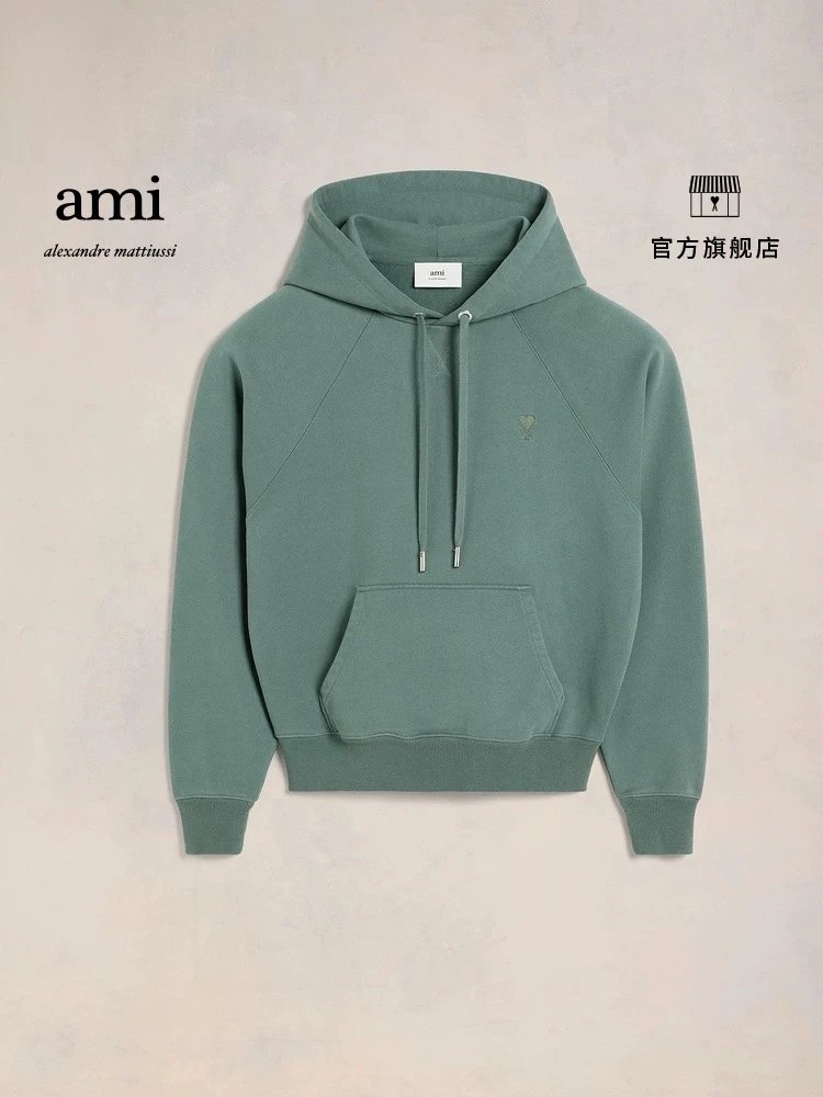 Ami Hoodie Top Version【Autumn New Product】Same Style for Men and Women24Autumn Same Color Love Casual Cotton Loose Hooded Sweater