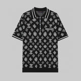 Louis Vuitton LV T-shirt Printed Jacquard Logo Knitting POLO Short Sleeve Turn-down Collar Shirt Unisex Summer Loose Fit T Business Commuter Short Sleeve Shirt Plus Size T-Shirt