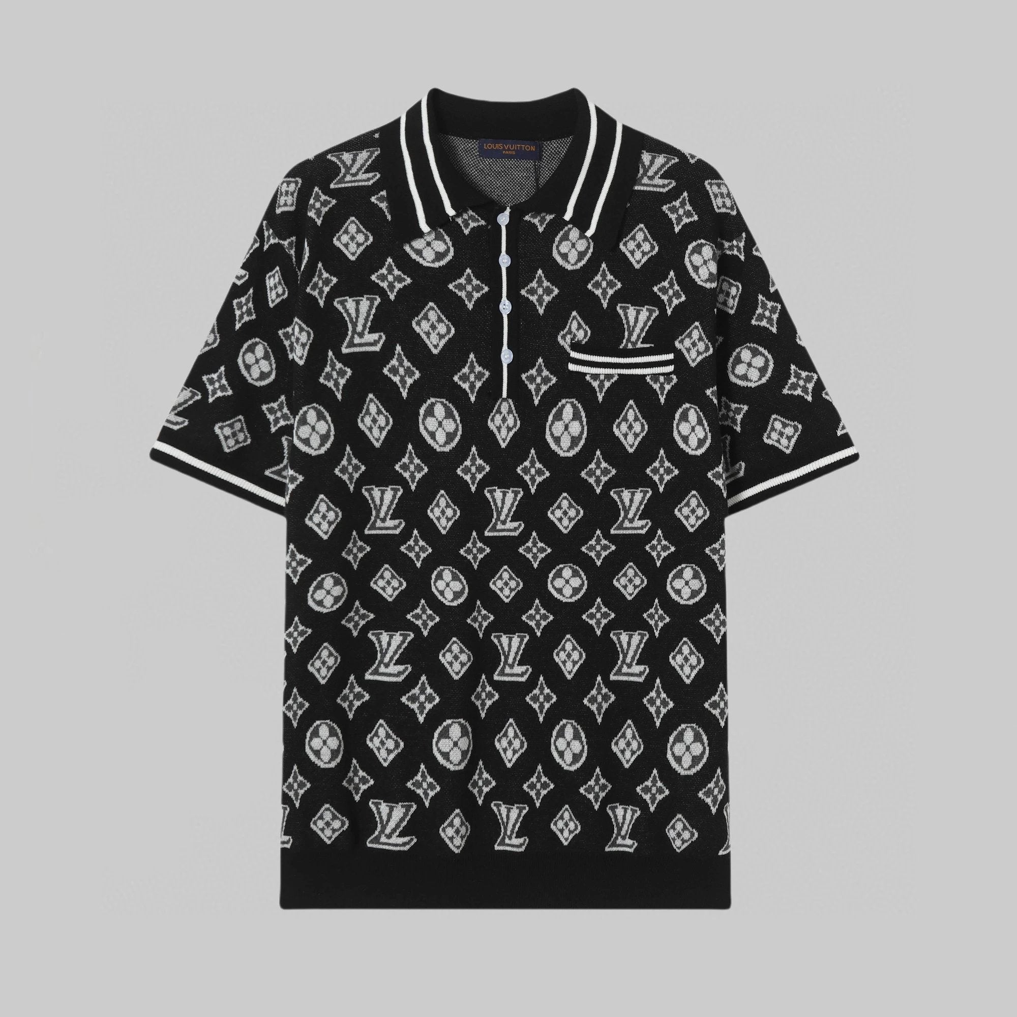Louis Vuitton LV T-shirt Printed Jacquard Logo Knitting POLO Short Sleeve Turn-down Collar Shirt Unisex Summer Loose Fit T Business Commuter Short Sleeve Shirt Plus Size T-Shirt