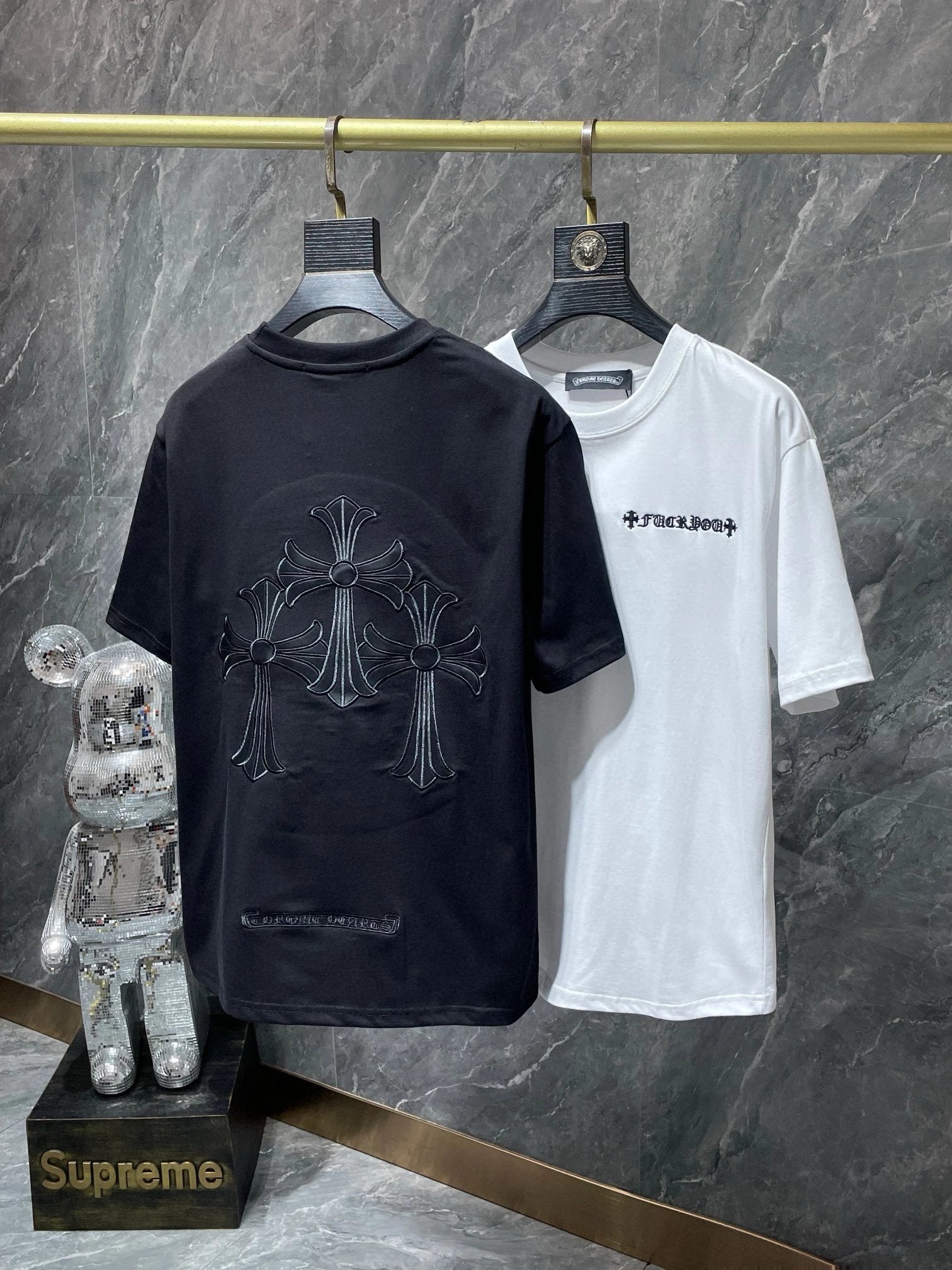 Chrome Hearts T-shirt Top Version Embroidered Horseshoe Men's and Women's Same Style Short Sleeve T Summer Fashionable Shirt Bottoming