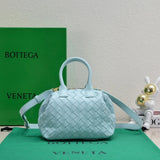 Bottega Veneta Women's Bag Top version 【Kowloon Leather Original Leather】New Bauletto Handbag Bowling Pillow Bag Small Size Intrecciato Woven Leather Bowling Bag Woven Bag Women's Leather Bags New Bags