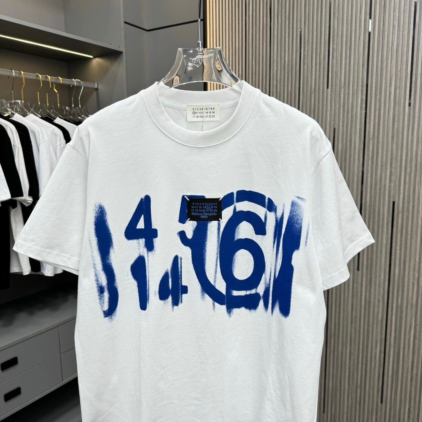 Maison Margiela T-shirt Chest Number Print logo round Neck Short Sleeve25ss New pure cotton T Unisex T-Shirt OS Drop Shoulder Loose Fit Base Shirt Top T-Shirt Short Sleeve