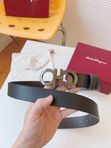 Ferragamo Belt Top version 【Full Package】Belt Width for Men and Women3.5cm with Chip nfc Anti-Counterfeiting Quality Counter Full Set Packaging Italian Double-Sided Cowhide Matching Boutique Brass Buckle Length Can Be Cut by Yourself Counter Belt Fashion