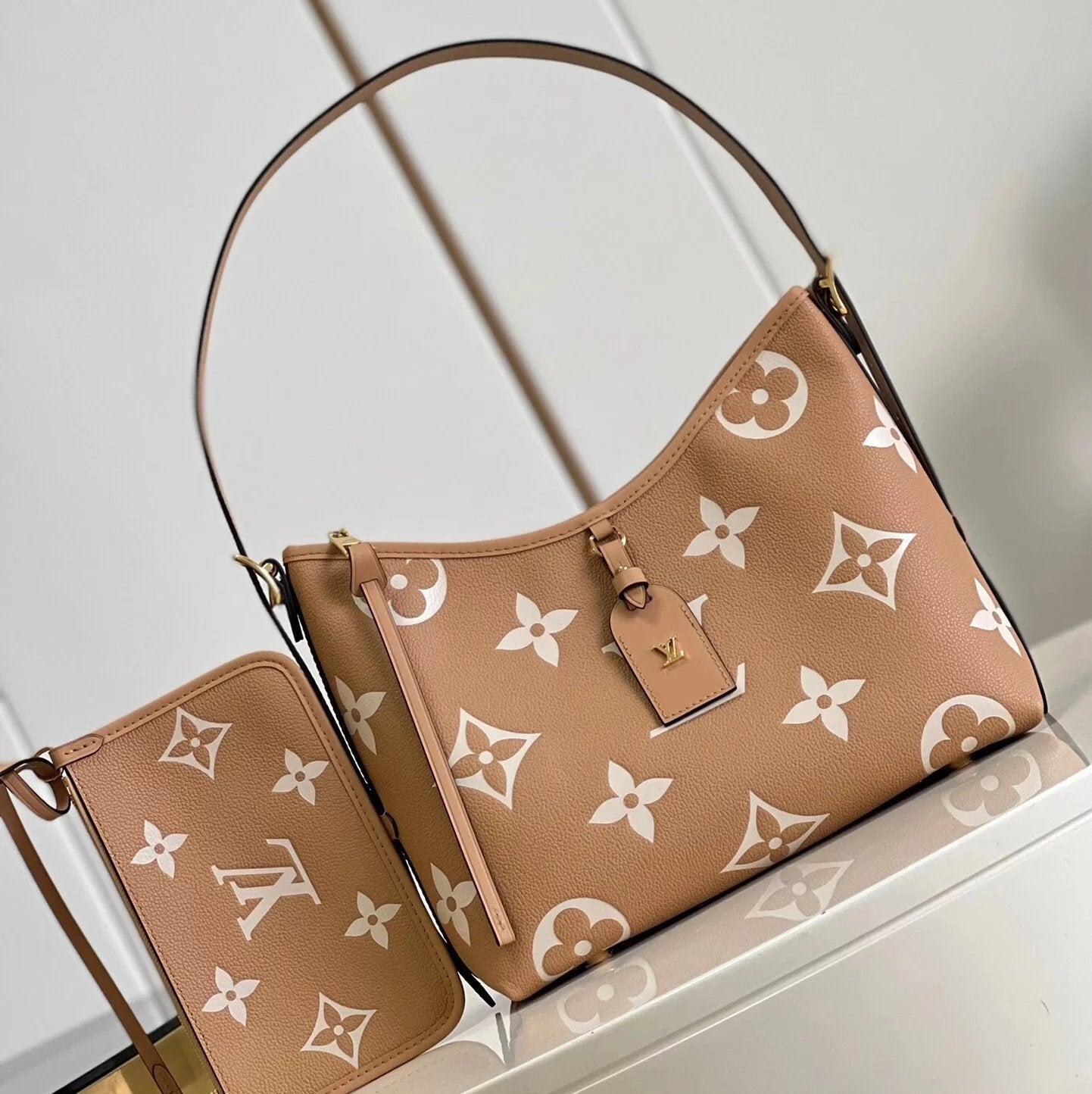 Louis Vuitton LV Women's Bag Top version 【Original Leather】2022Autumn and Winter New Full Leather Embossed Series Tote Bag CARRYALL Handbag Underarm Bag Shoulder Handbag Women's Bag Hand Bag Handbag Shoulder Bag Underarm Bag Women's Bag M46288M46289