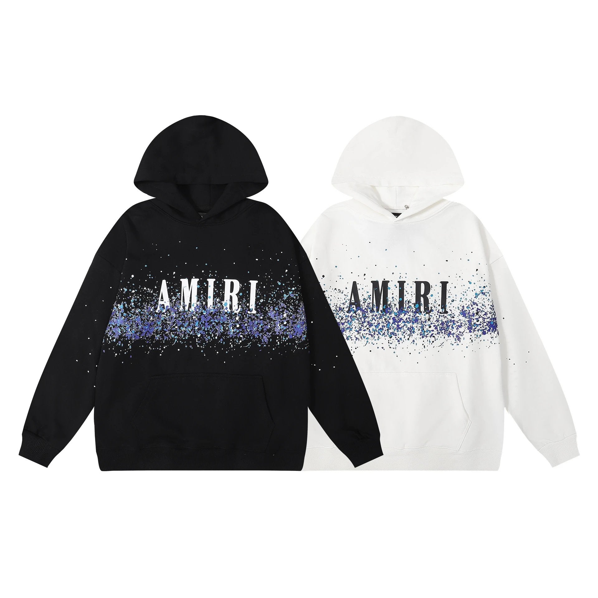 Amiri Hoodie 2024Autumn and Winter New Starry Sky Splash Ink Printed Hoodie Men and Women Same Style