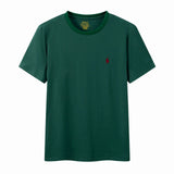 Ralph Lauren T-shirt D77Summer New Cotton round Neck Short Sleeve Men T T-shirt Solid Color Casual Fashion Half Sleeve Bottoming Shirt-CY