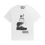 Gucci T-shirt Chest Leather Shoe Pattern Print logo round Neck Short Sleeve25ss New Pure Cotton Unisex Style T T-shirt OS Loose Fit Base Shirt Top Half Sleeve T-Shirt