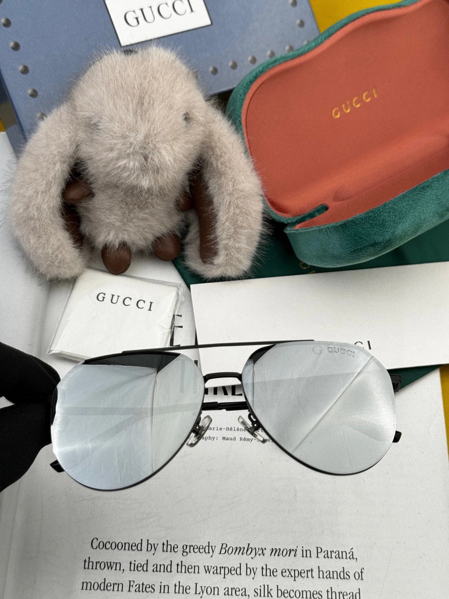 Gucci Sunglasses Colorful Pilot Polarized Sunglasses Slimming No Degree Driving Beach Fishing Unisex Couple Same Style UV Protection25ss New Sports Casual Versatile