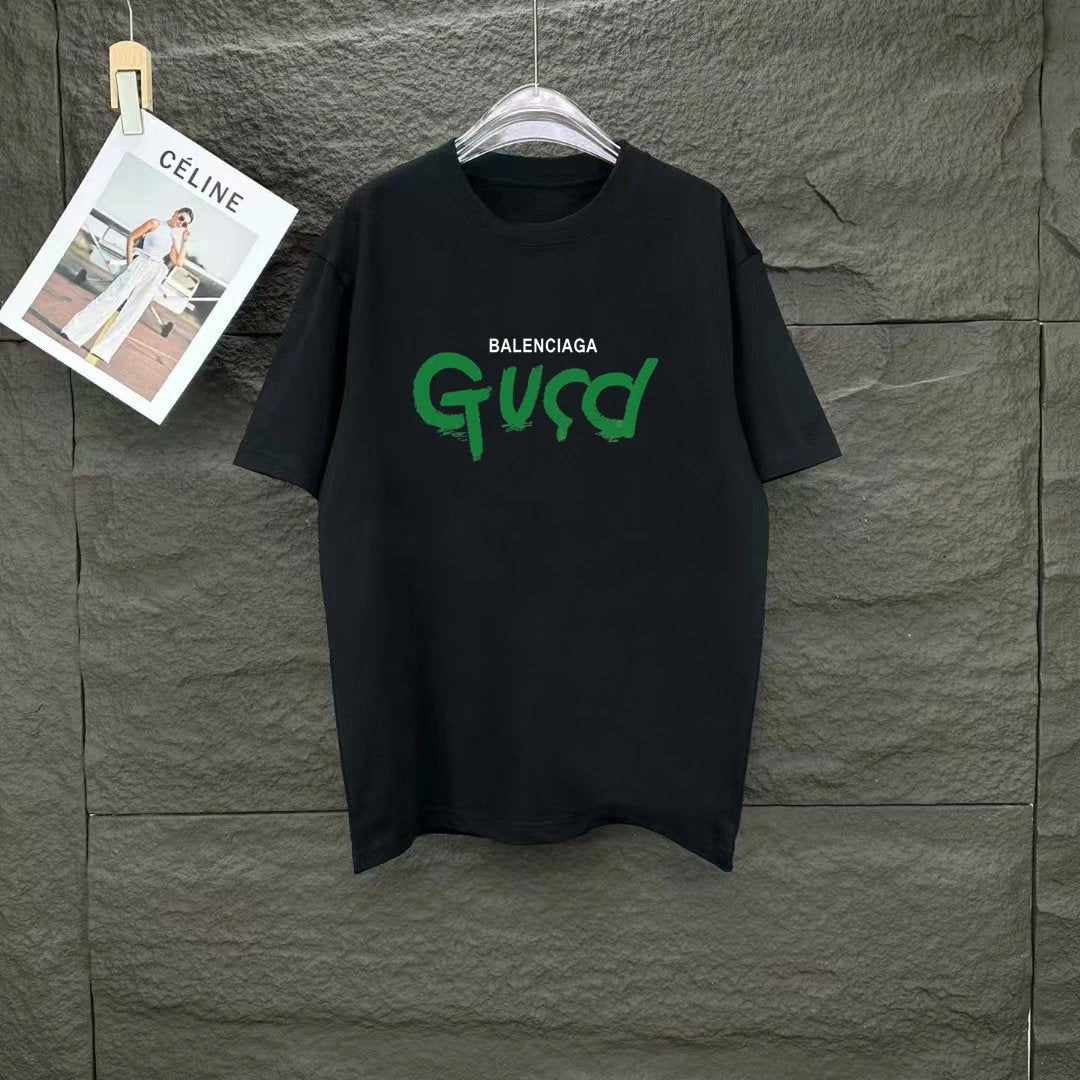 Gucci T-shirt Chest Brand Print logo round Neck Short Sleeve25ss New Pure Cotton Unisex Style T T-shirt OS Loose Fit Base Shirt Top Half Sleeve T-Shirt