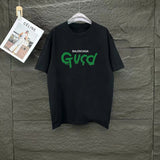 Gucci T-shirt Chest Brand Print logo round Neck Short Sleeve25ss New Pure Cotton Unisex Style T T-shirt OS Loose Fit Base Shirt Top Half Sleeve T-Shirt
