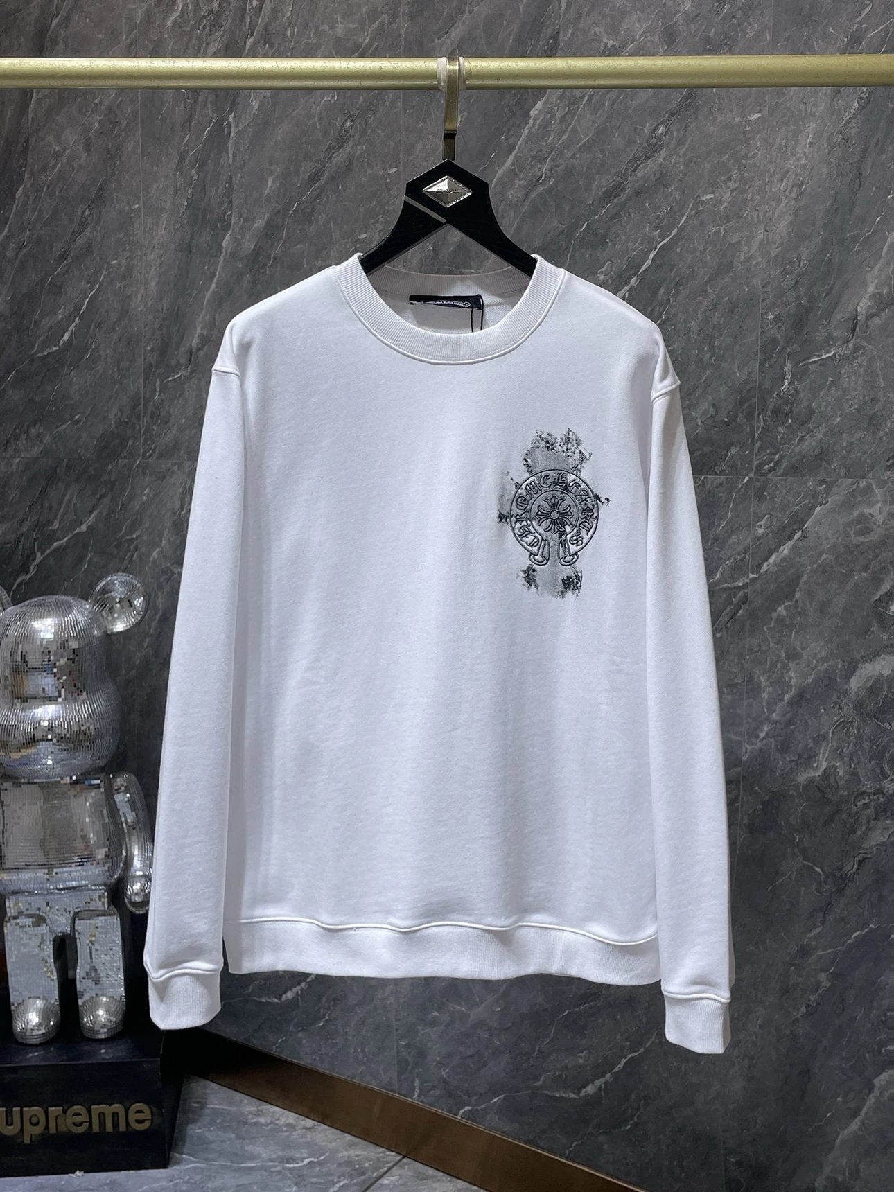 Chrome Hearts Hoodie Top Version Counter Same Style Loose Pullover Top Men's Cotton Sports Casual Fashion Brand Women's round Neck Sweater