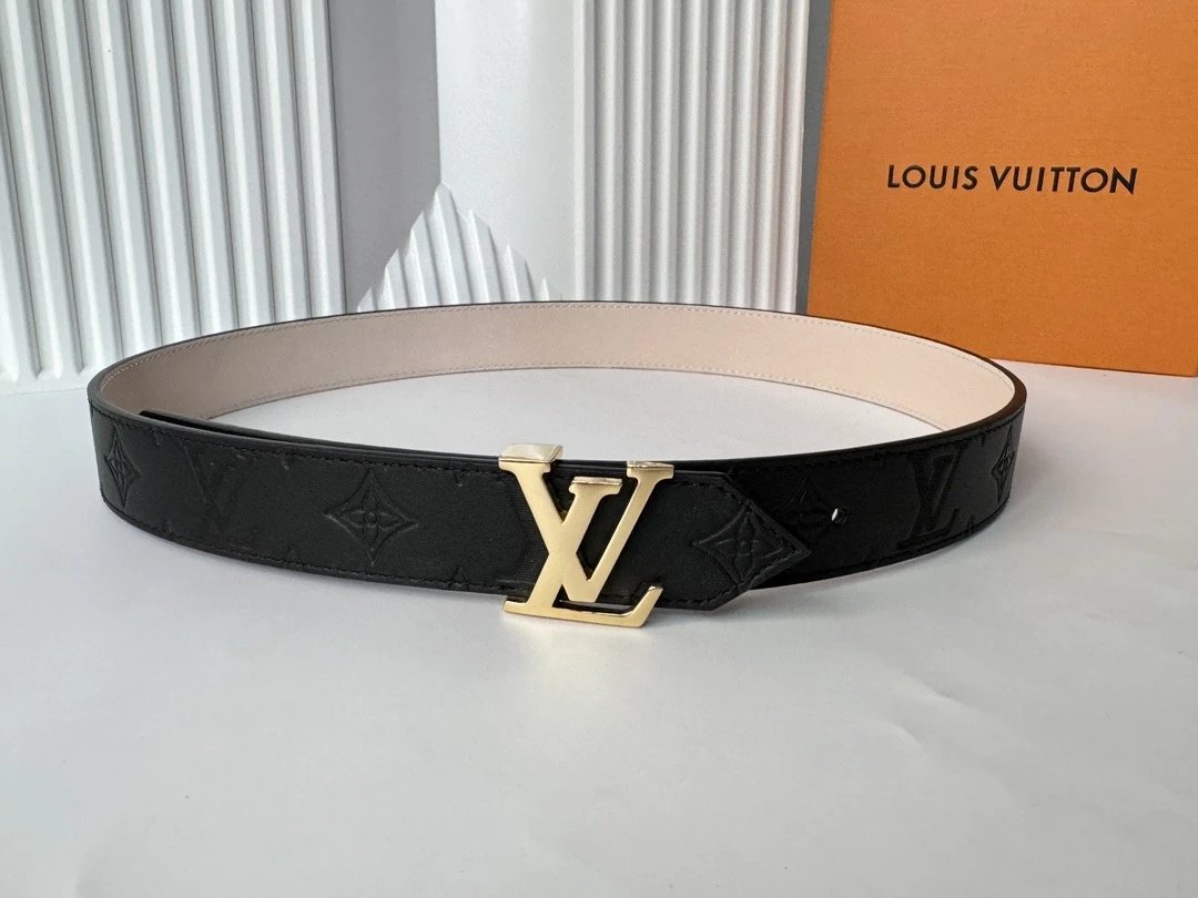 Louis Vuitton LV Belt Top version 【Counter Quality】Belt New Belt3.0cm Women's Belt Metal Buckle Women's Leather Belt with Classic Presbyopic Chessboard Grid Belt with Genuine Goods Packaging No Problem in and out of the Counter Versatile Casual Fashion Fo