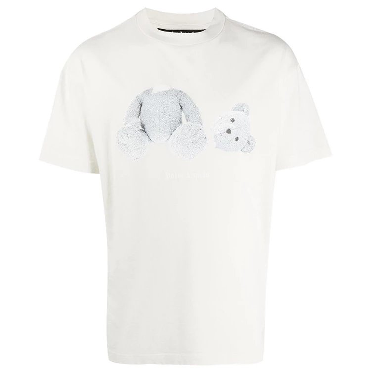 Palm Angels T-shirt Top Version Ice Blue Bear Short Sleeve Loose Men's and Women's round Neck T T-shirt