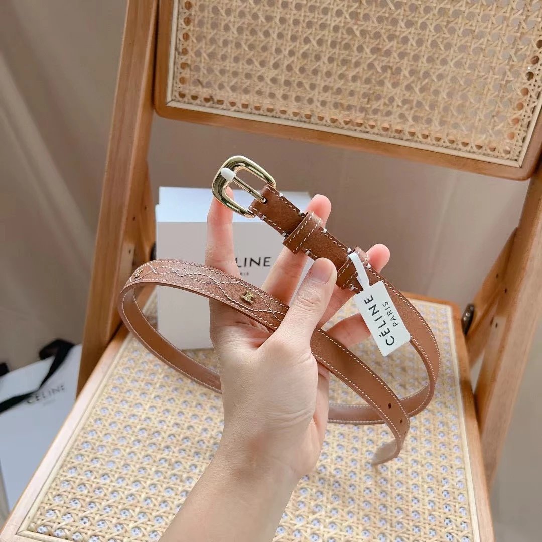 Celine Belt Top version Goods Belt Belt Female Arc De Triomphe Belt Arc De Triomphe Belt Black Retro Hair Style Belt Bright Gold Head Belt Belt Double-Sided Belt Women's Belt Women's Belt Belt Women's Belt2.5Belt Women's Belt