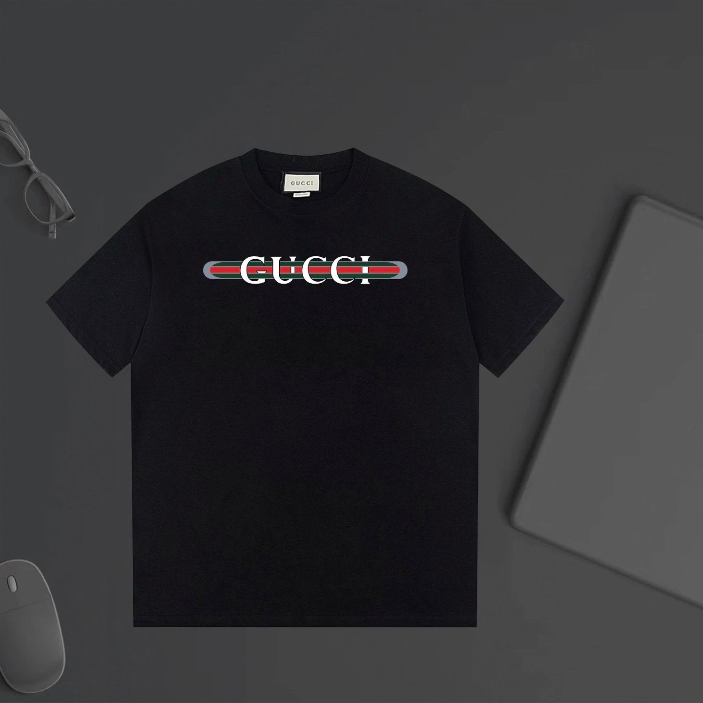 Gucci T-shirt Chest Letter Print logo round Neck Short Sleeve25ss New pure cotton T Unisex T-Shirt OS Loose Fit Base Shirt Top Half Sleeve T-Shirt