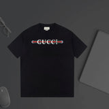 Gucci T-shirt Chest Letter Print logo round Neck Short Sleeve25ss New pure cotton T Unisex T-Shirt OS Loose Fit Base Shirt Top Half Sleeve T-Shirt