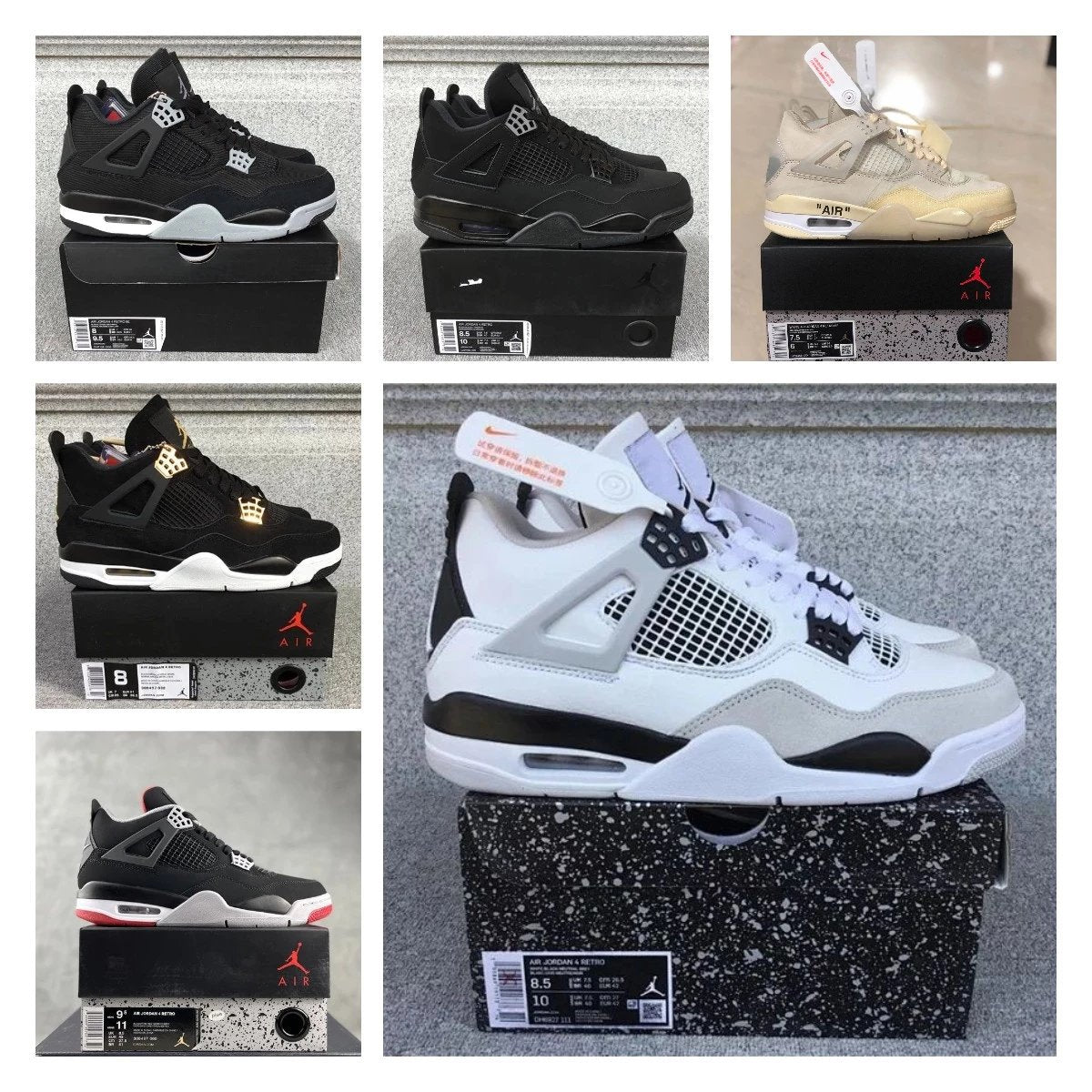 Air Jordan 4 shoes New All-Match Trendy Men's Casual Sports Shoes