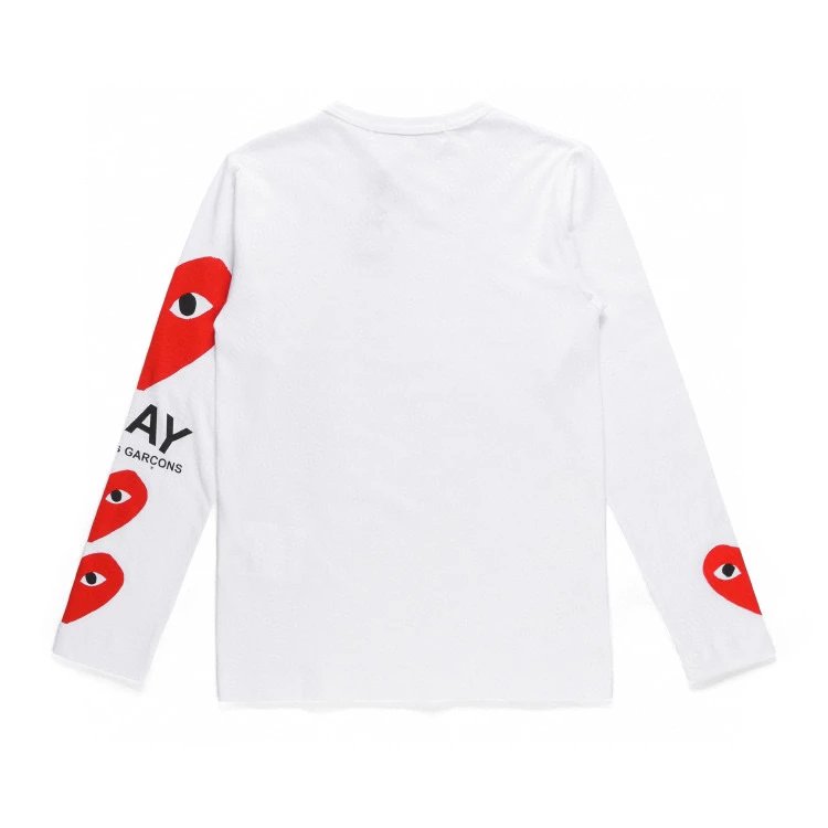 Rei Kawakubo Hoodie Top Version Classic Love Red Heart Black White round Neck Long Sleeve T T-shirt for Men and Women