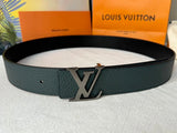 Louis Vuitton LV Belt Top version The Most New Belt4.0cm Men's Belt Metal Buckle Men's Leather Belt with Classic Chessboard Plaid Belt with Genuine Goods Packaging