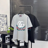 Gucci T-shirt Double large G Letter Printing logo round Neck Short Sleeve25ss New pure cotton T Unisex T-Shirt OS Loose Fit Base Shirt Top Half Sleeve T-Shirt