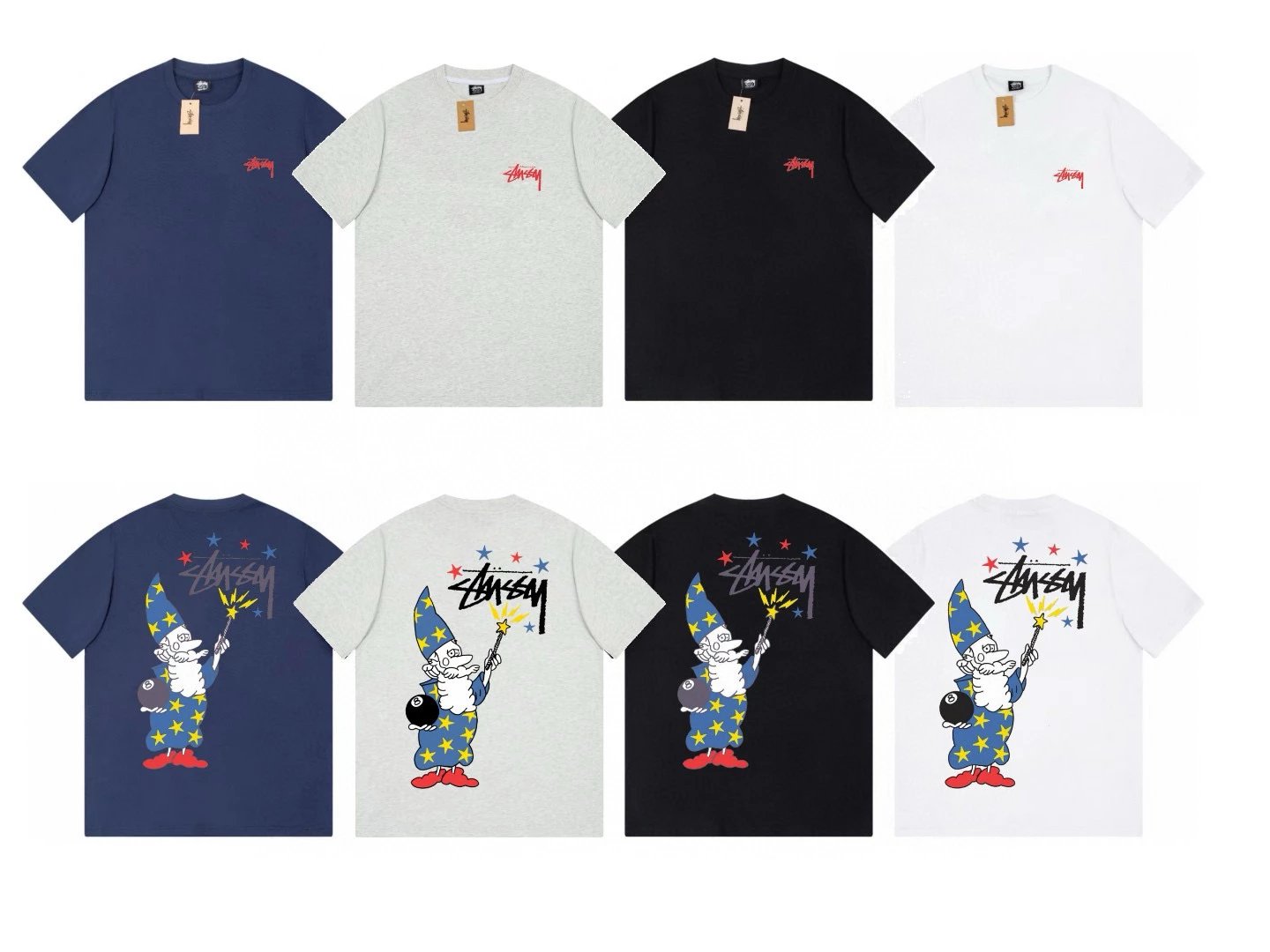 Stussy T-shirt Top Version Maychao2023Joint Fashion Brand Printing Loose Men's and Women's Same High Street Short Sleeve T T-shirt