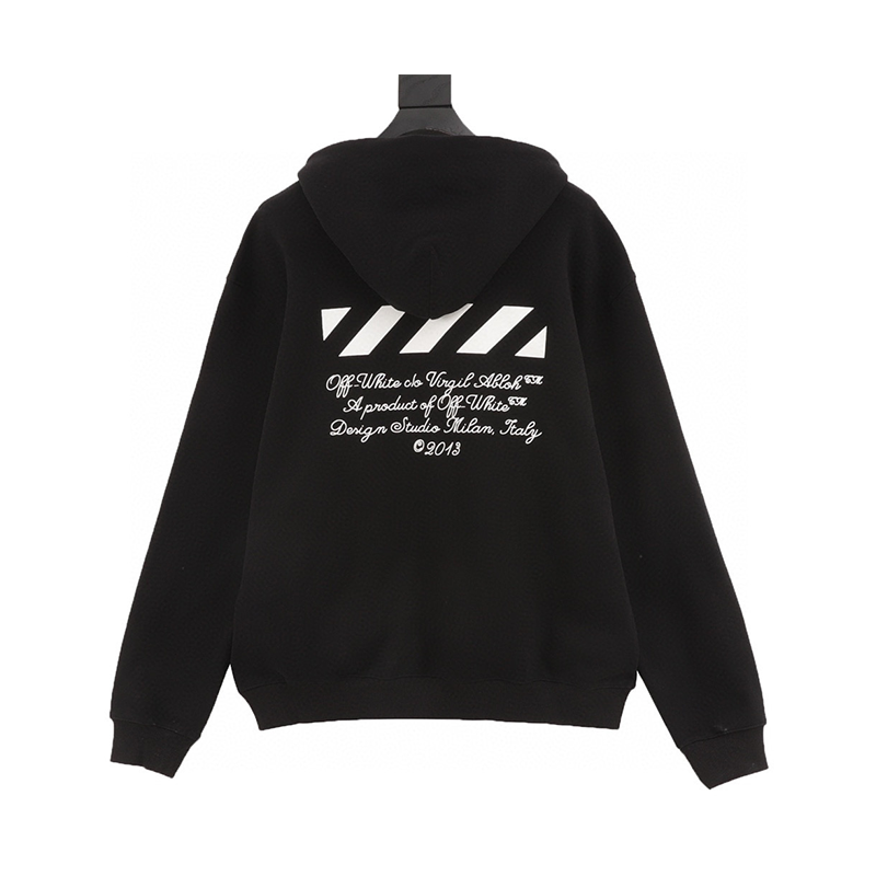 OFF -White Hoodie 23Zebra Strips Letters Printed Hoodie Same Style for Men and Women