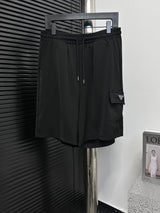 PRADA Shorts Side Metal Triangle Embellishment logo Five-point Shorts25ss New Drawstring Casual5Two-Piece Casual Sweatpants Summer Pants Unisex Pure Cotton Sweatpants