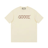 Gucci T-shirt GG Minimalist Slogan Letter Spray Paint Dot Print logo round Neck Short Sleeve25ss New Pure Cotton Unisex Style T T-shirt OS Loose Fit Base Shirt Top Half Sleeve T-Shirt