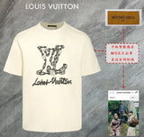 Louis Vuitton LV T-shirt Front Large Brand Letter Print logo round Neck Short Sleeve25ss New pure cotton T Unisex T-Shirt OS Loose Fit Base Shirt Top Half Sleeve T-Shirt