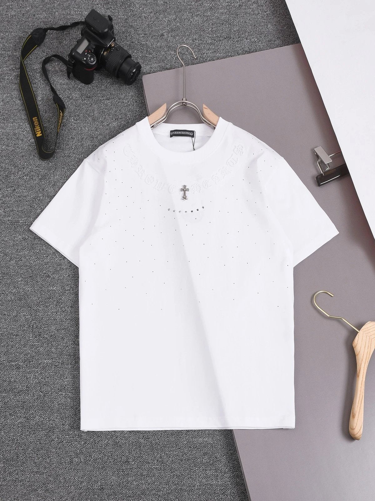 Chrome Hearts T-shirt round Neck Short Sleeve25ss New Pure Cotton Unisex Style T T-shirt Base Shirt Tee Shirt OS Loose design