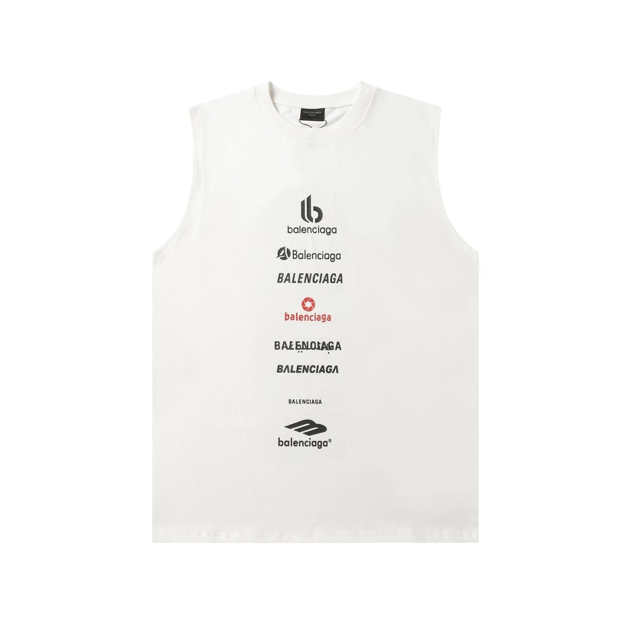 Balenciaga T-shirt Front and back letter pattern print logo Sleeveless Short Sleeve Sleeveless Vest25ss New Pure Cotton Unisex Style T T-shirt OS Loose Fit Base Shirt Top Half Sleeve T-Shirt