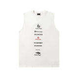 Balenciaga T-shirt Front and back letter pattern print logo Sleeveless Short Sleeve Sleeveless Vest25ss New Pure Cotton Unisex Style T T-shirt OS Loose Fit Base Shirt Top Half Sleeve T-Shirt