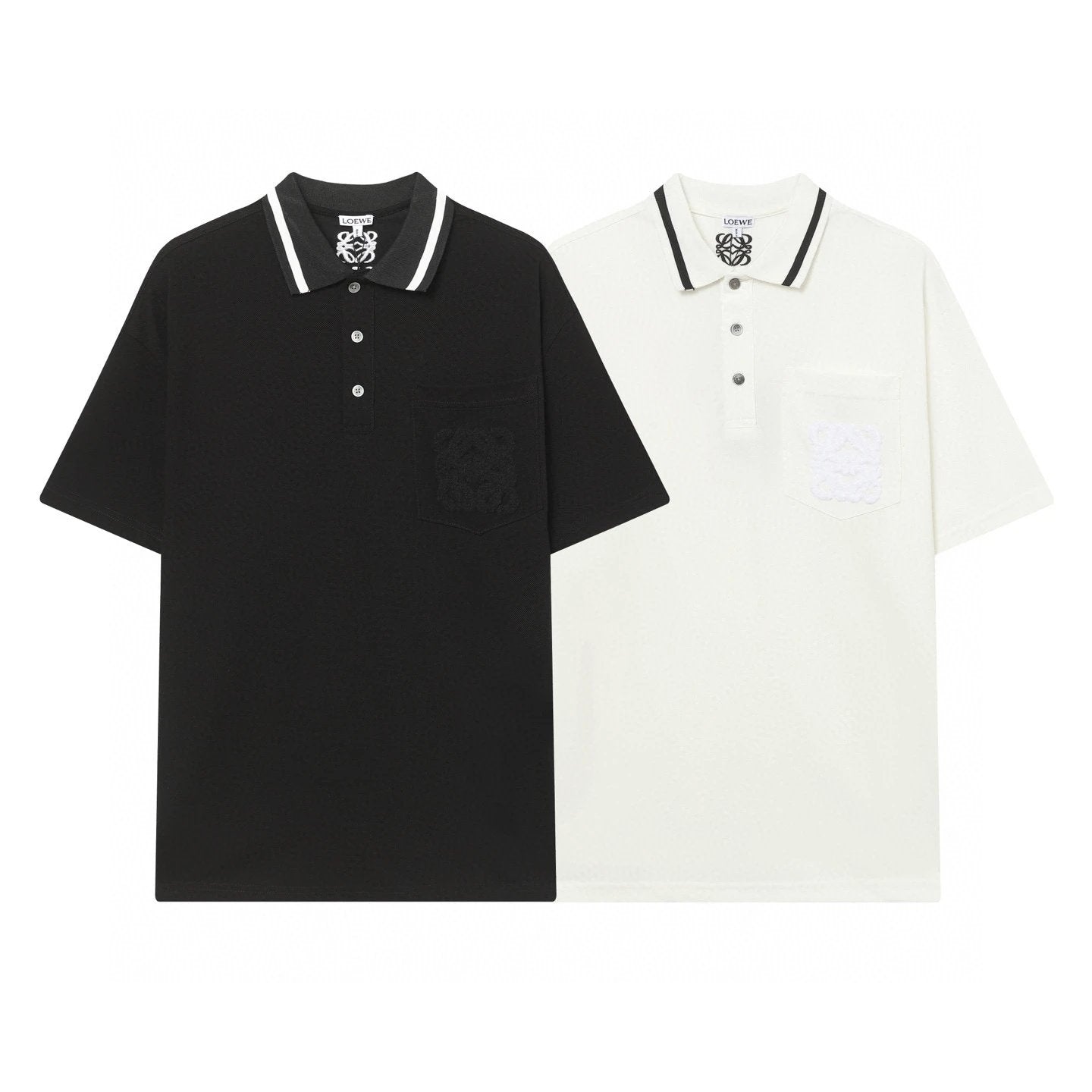 LOEWE T-shirt Chest Brand Logo logo Towel Embroidery POLO Shirt Lapel Short Sleeve25ss New Unisex Summer Short Sleeve OS Loose T Business Half Sleeve Shirt Plus Size T-Shirt