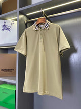 Burberry T-shirt Collar with small checkered pattern logo Embroidery POLO Shirt Lapel Short Sleeve25ss New Unisex Commuter Short Sleeve Summer Loose Fit T Business Shirt Plus Size T-Shirt