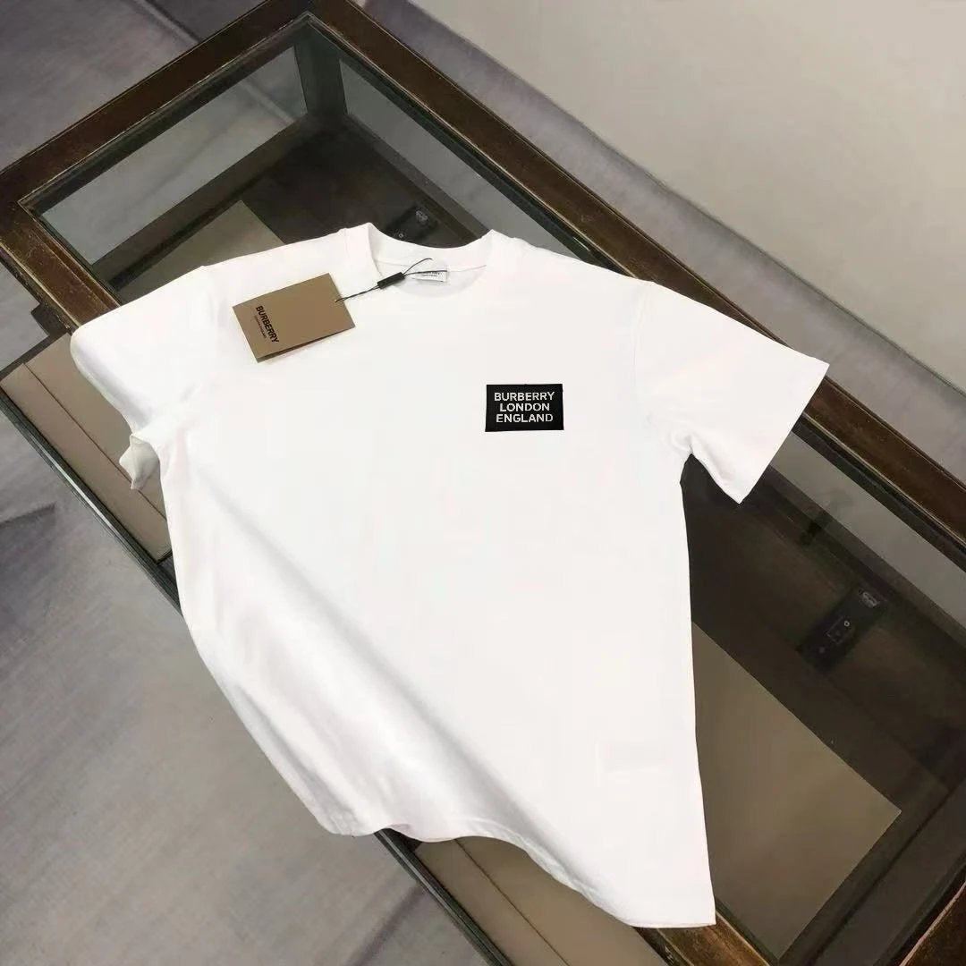 Burberry T-shirt Chest Letter Print logo round Neck Short Sleeve25ss New Pure Cotton Unisex Style T Casual T-Shirt Base Layer Shirt OS Loose Fit Half Sleeve Top Plus Size