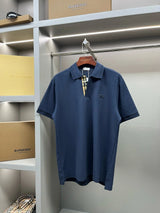 Burberry T-shirt Micro-label Embroidered Piqué Cotton POLO Shirt Lapel Short Sleeve25ss New Unisex Short Sleeve OS Loose T Business Half Sleeve Shirt Plus Size T-Shirt