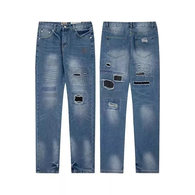 Gallery Dept Jeans High Quality Water Washed Hole Stitching Jeans GD