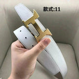 Hermes Belt Top version Men's and Women's Leather Belt Double-Sided Belt Italy Imported Cowhide Leather Original Leather Pure Steel Buckle Palm Grain h Home Double h Buckle Jeans Button