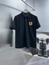 Burberry T-shirt Pocket Mesh logo Printing POLO Shirt Lapel Short Sleeve25ss New Unisex Summer Short Sleeve OS Loose T Business Half Sleeve Shirt Plus Size T-Shirt