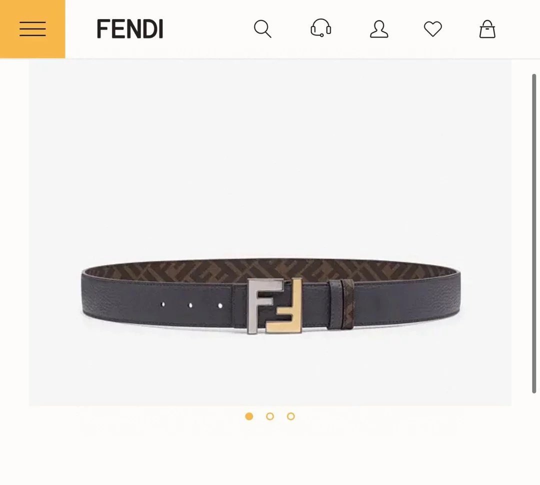 FENDI Belt Top version In Stock High Quality Genuine Leather New Men's Belt Fashion All-Match Casual Little Monster Double F Letter Belt